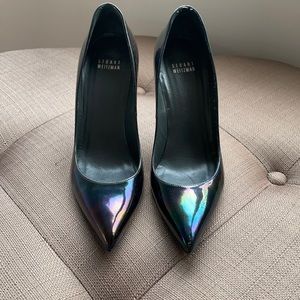Stuart Weitzman Halographic Leather Pump Sz 8M